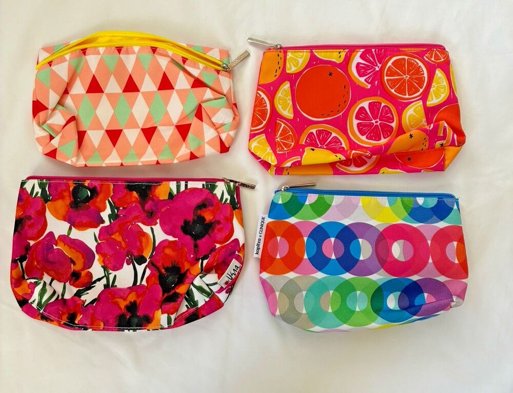 Clinique VERA Neumann Kapitza Makeup Cosmetic Toiletry Bag Travel Case Lot of 4